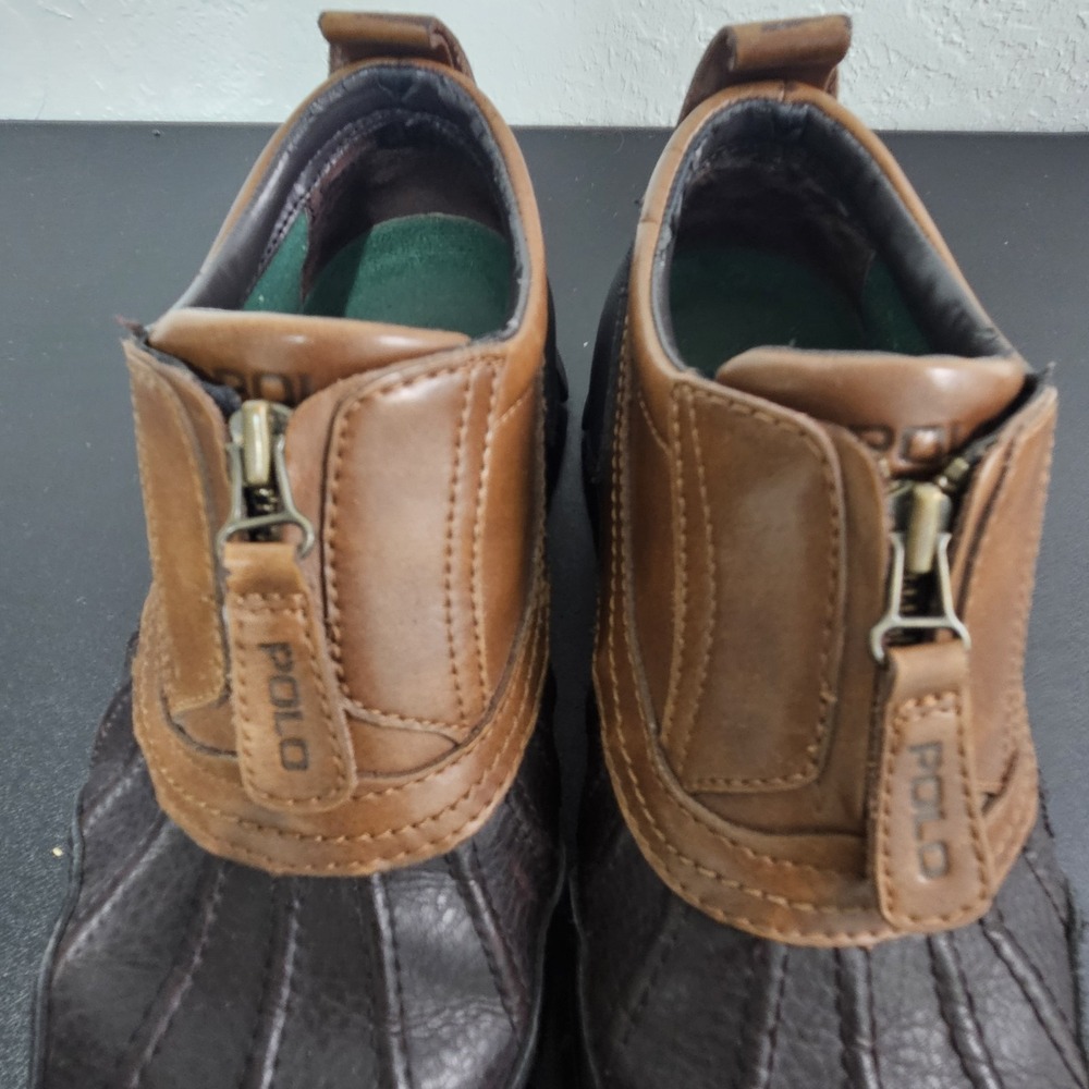 Polo Sport Ralph Lauren Leather Shoes Ankle Boots Sz 8 D Brown Preppy Outdoors - Picture 8 of 13